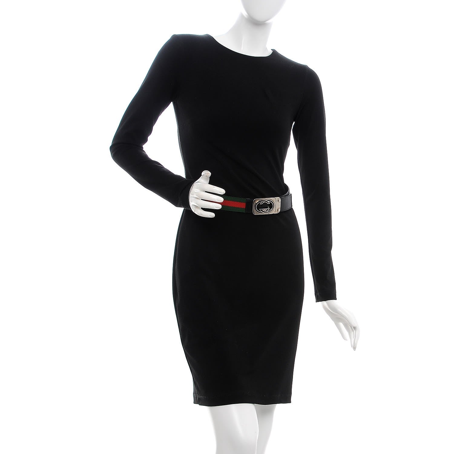 Gucci Calfskin Web Interlocking G Belt 90 36 Black 2 of 5
