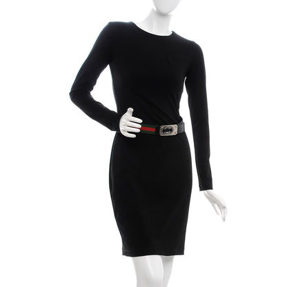 Gucci Calfskin Web Interlocking G Belt 90 36 Black 2 of 5