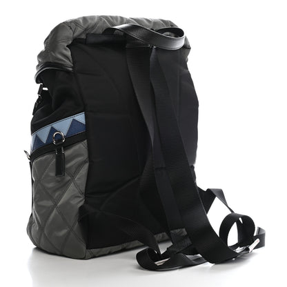 Prada Tessuto Nylon Impunturato Double Buckle Backpack Ardesia Black 3 of 9