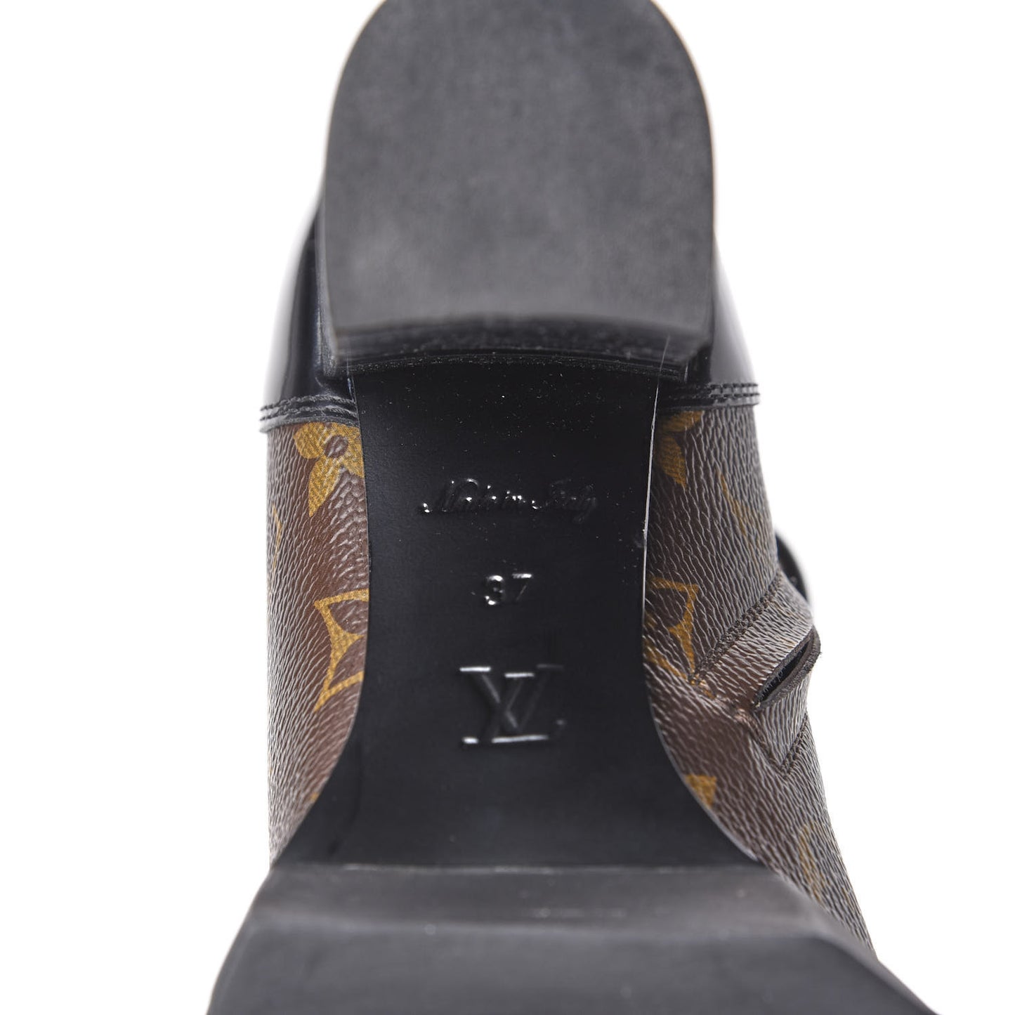 Patent Calfskin Monogram Star Trail Ankle Boots 37 Black