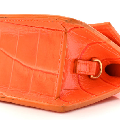 Jacquemus Calfskin Crocodile Embossed Le Chiquito Orange 8 of 16