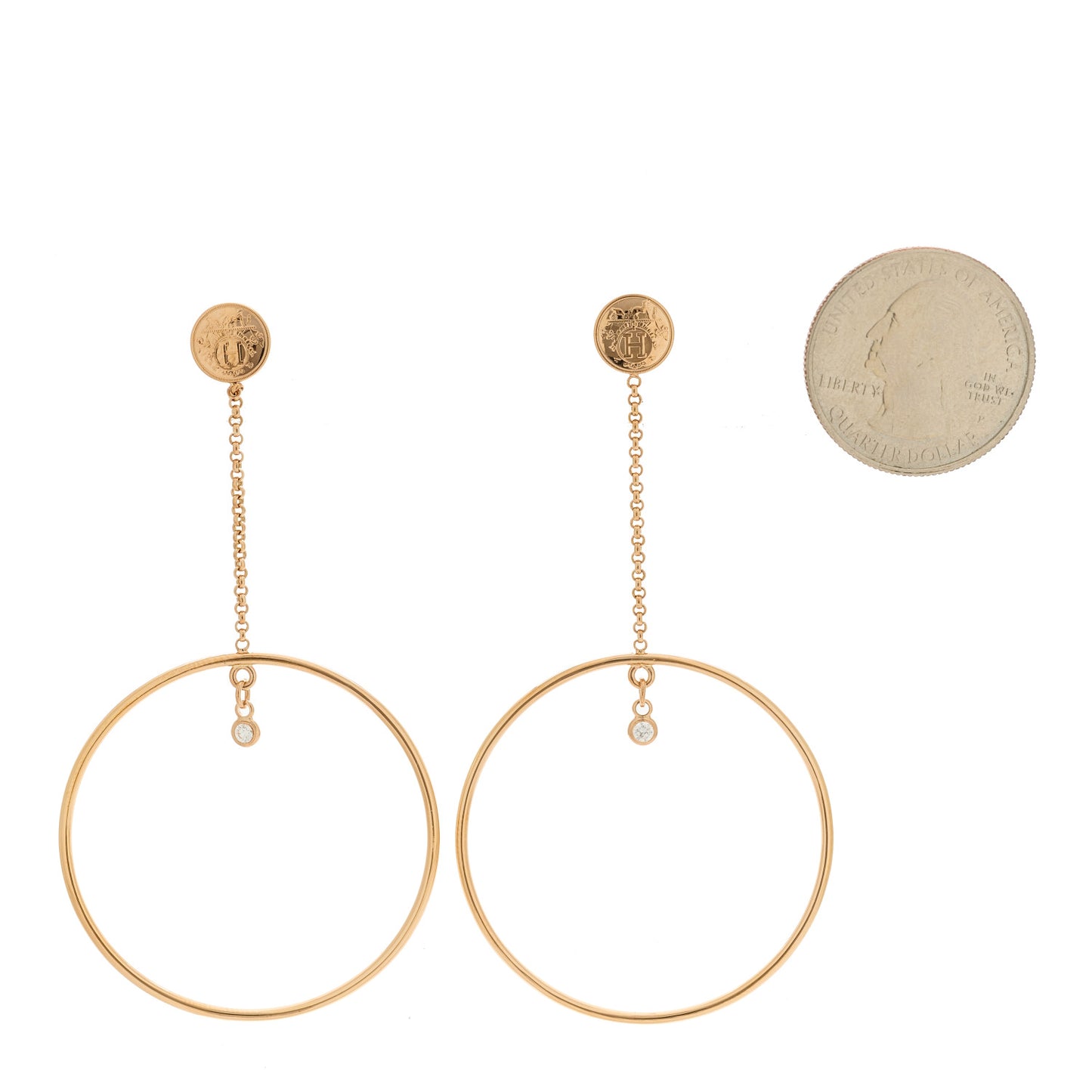 18K Rose Gold Diamond Ex-Libris Earrings