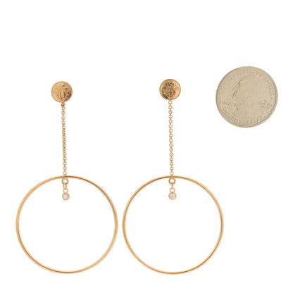 Hermes 18K Rose Gold Diamond Ex-Libris Earrings 2 of 5