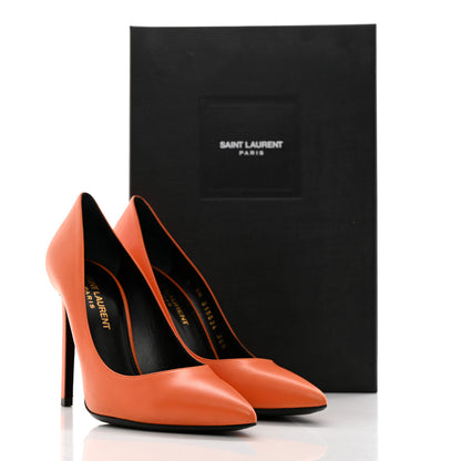 Saint Laurent Calfskin Paris 105 Classic Pumps 36.5 Mandarine 10 of 10