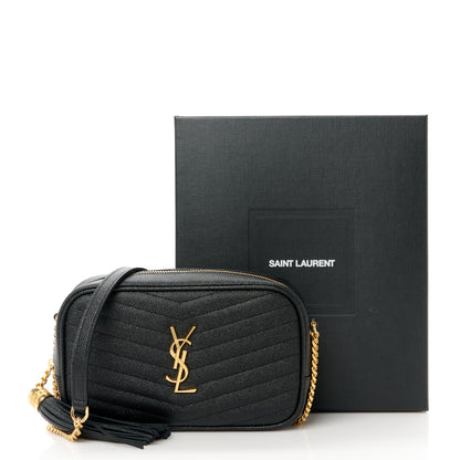 Saint Laurent Grain De Poudre Matelasse Monogram Mini Lou Camera Bag Black 11 of 11