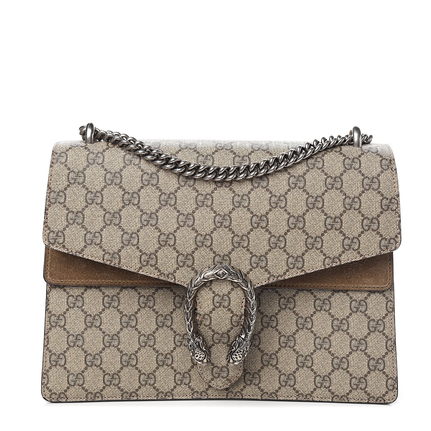 Gucci GG Supreme Monogram Medium Dionysus Shoulder Bag Taupe 1 of 10