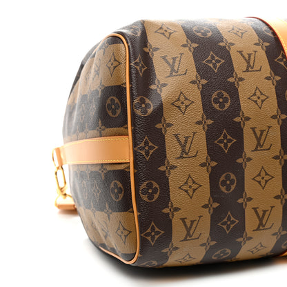 Louis Vuitton X NIGO Reverse Monogram Stripe Keepall Bandouliere 50 Brown 7 of 8