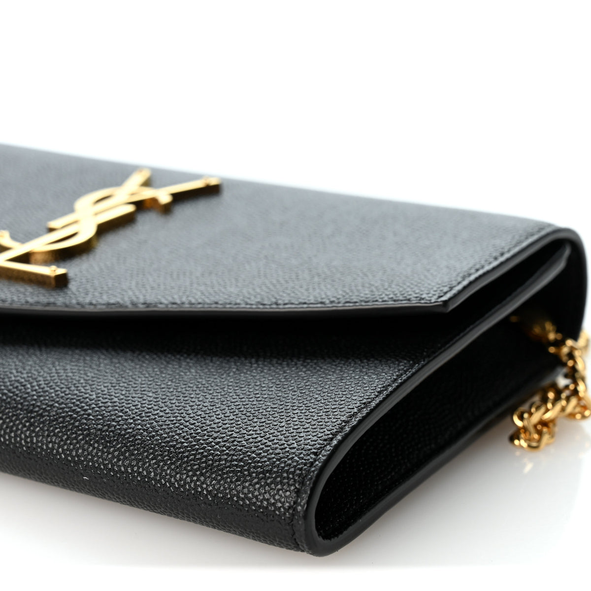 Saint Laurent Grain de Poudre Uptown Chain Wallet Black 9 of 9