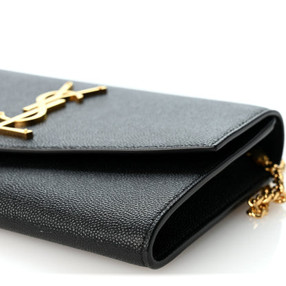 Saint Laurent Grain de Poudre Uptown Chain Wallet Black 9 of 9
