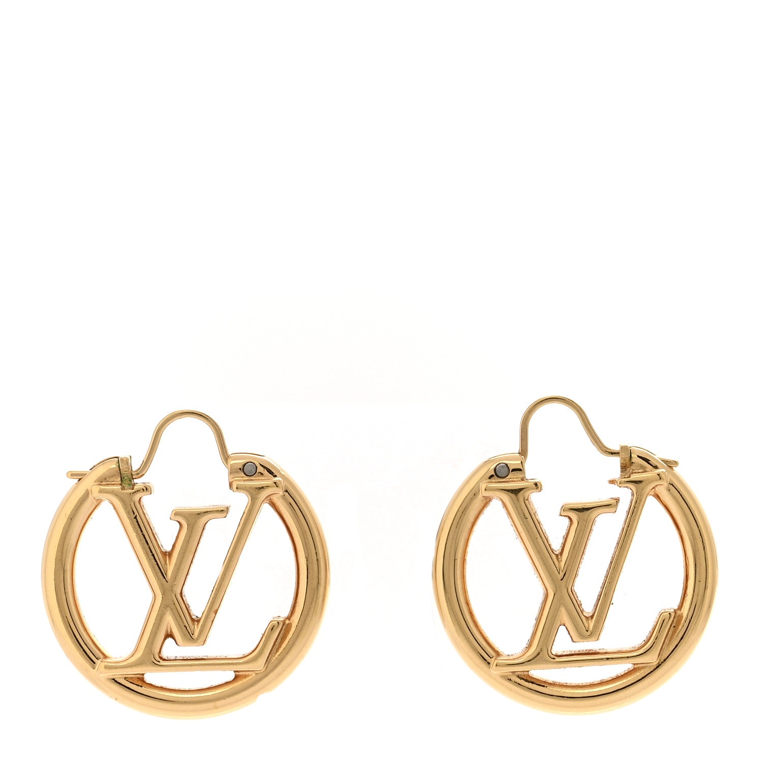Louis Vuitton Metal Small Louise Hoop Earrings Gold 1 of 5