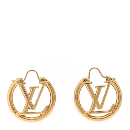 Louis Vuitton Metal Small Louise Hoop Earrings Gold 1 of 5