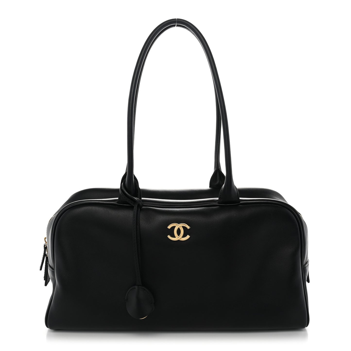 Calfskin Large Perfect Bowling Bag Black