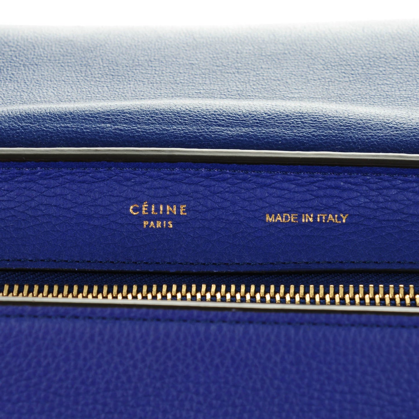 Drummed Calfskin Suede Medium Trapeze Indigo