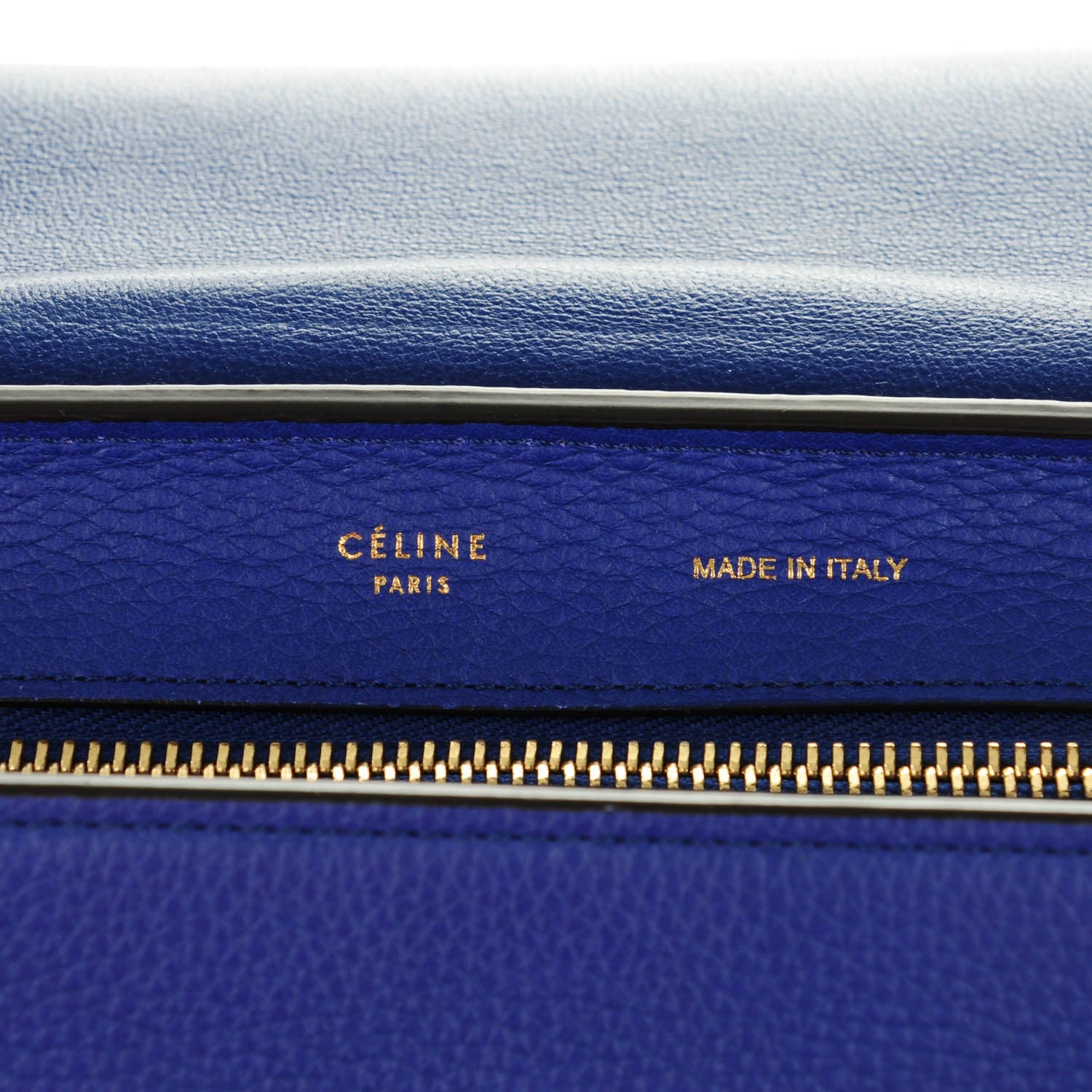 Celine Drummed Calfskin Suede Medium Trapeze Indigo 6 of 8
