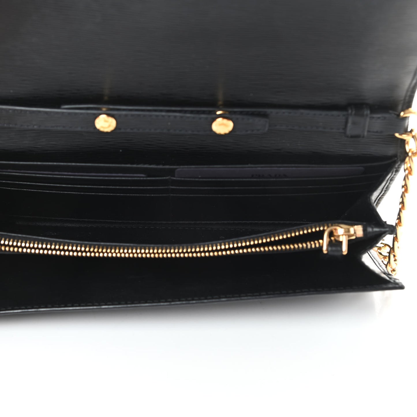 Vitello Move Metal Oro Chain Wallet Black