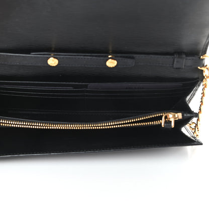 Prada Vitello Move Metal Oro Chain Wallet Black 5 of 10