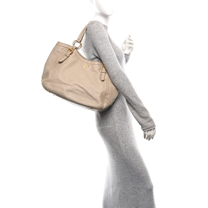 Prada Calfskin Medium Tote Beige 2 of 9