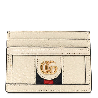 Gucci Textured Calfskin Web Ophidia Card Holder Mystic White 1 of 7