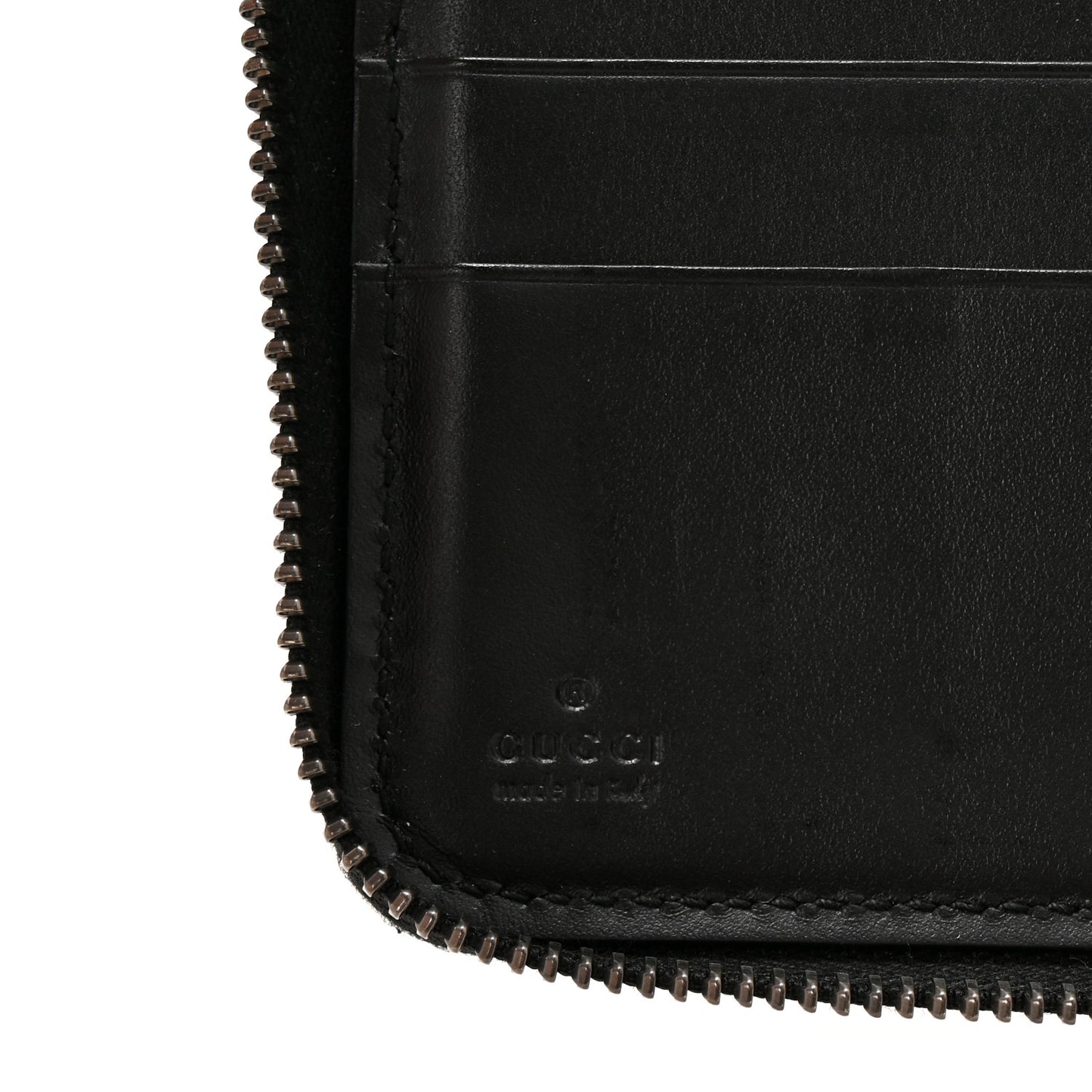 Guccissima Signature Zip Around Organizer Wallet Black