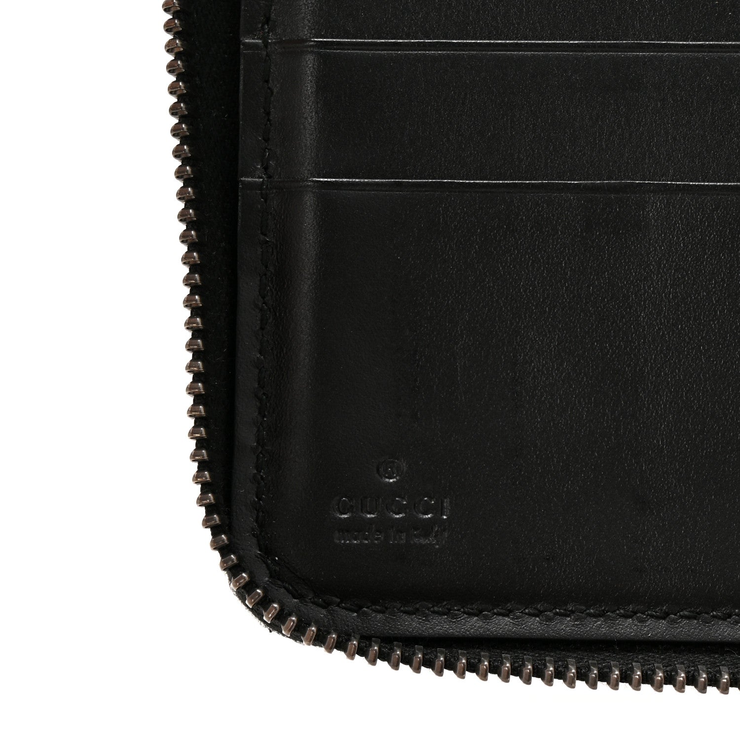 Gucci Guccissima Signature Zip Around Organizer Wallet Black 6 of 10