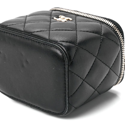 Chanel Lambskin Quilted Mini Pearl Crush Vanity Case With Chain Black 11 of 12