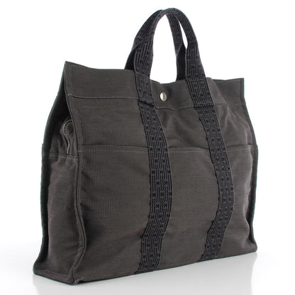 Hermes Canvas Herline MM Tote Grey 5 of 11