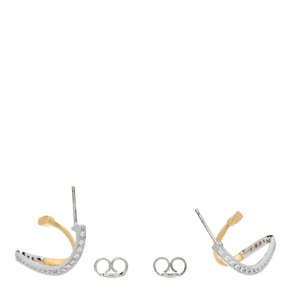 Marco Bicego 18K Yellow White Gold Diamond Marrakech Coil Hoop Earrings 3 of 6