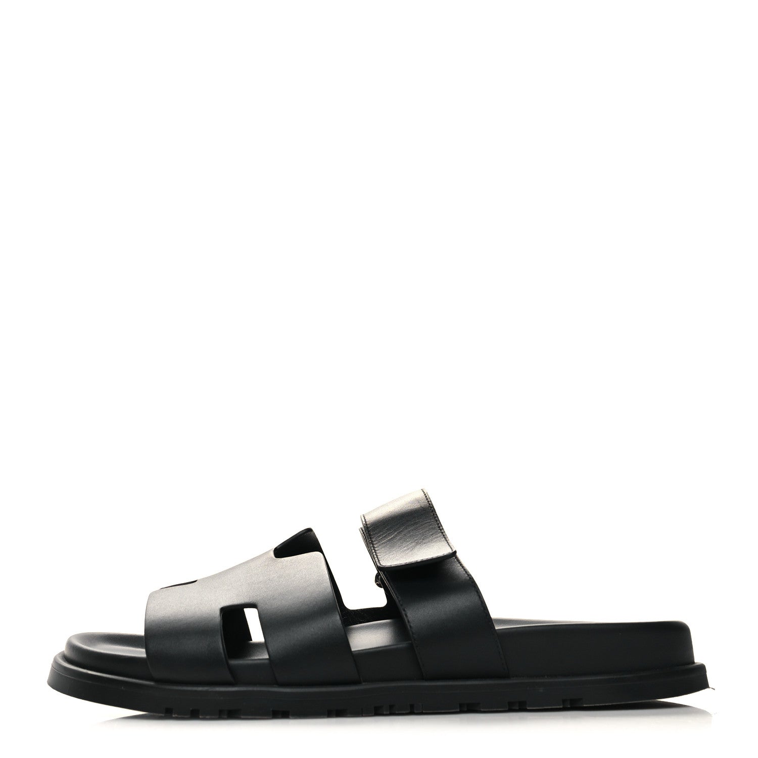 Hermes Calfskin Mens Chypre Sandals 43 Black 1 of 8