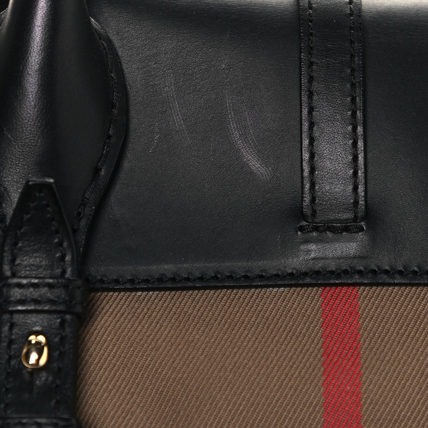 Burberry Derby Calfskin House Check Milverton Satchel Black 13 of 14