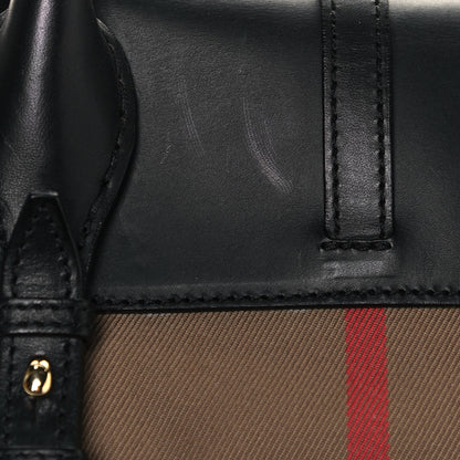 Burberry Derby Calfskin House Check Milverton Satchel Black 13 of 14