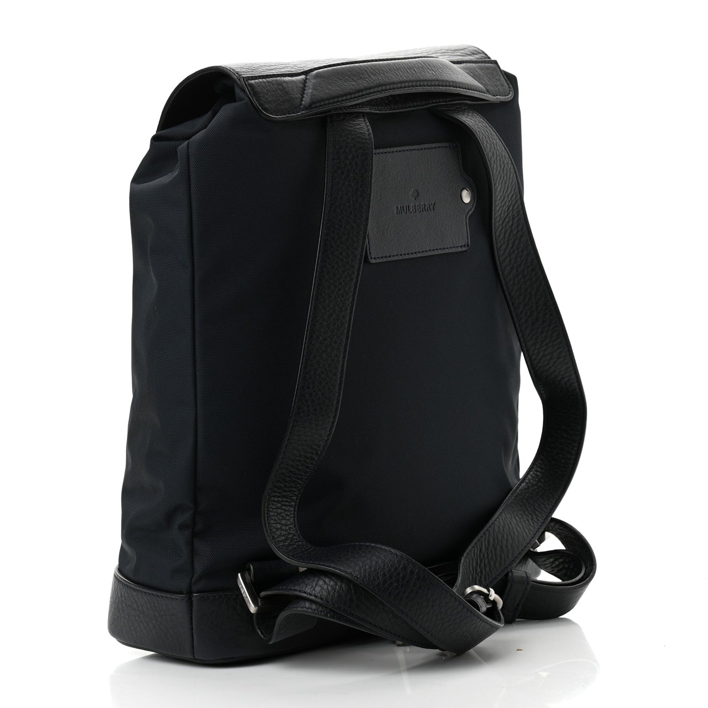 Nylon Calfskin Backpack Black
