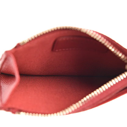 Chanel Caviar Quilted CC Zip Card Holder Red 5 of 7
