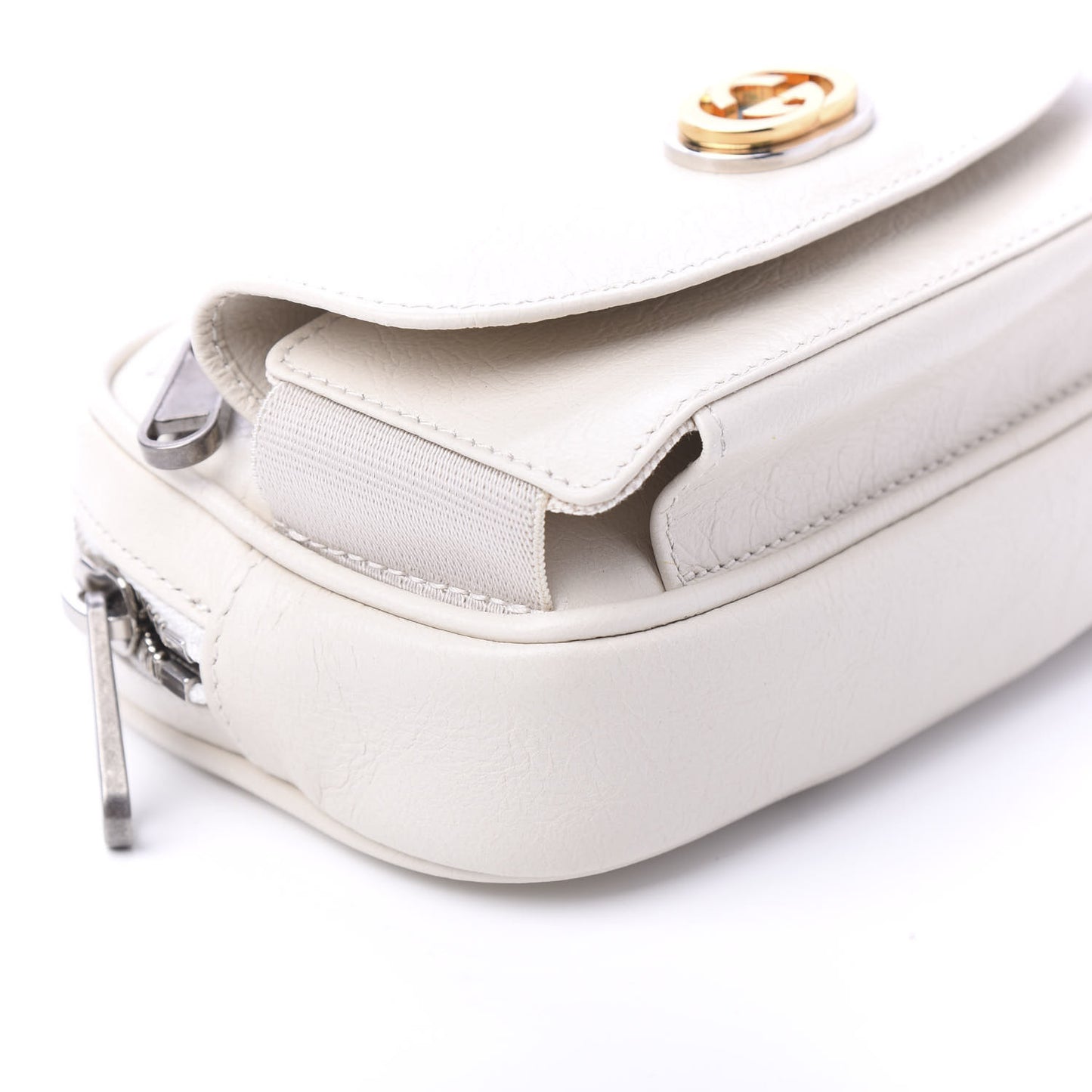 Fluffy Calfskin Mini Morpheus Belt Bag 90 36 White
