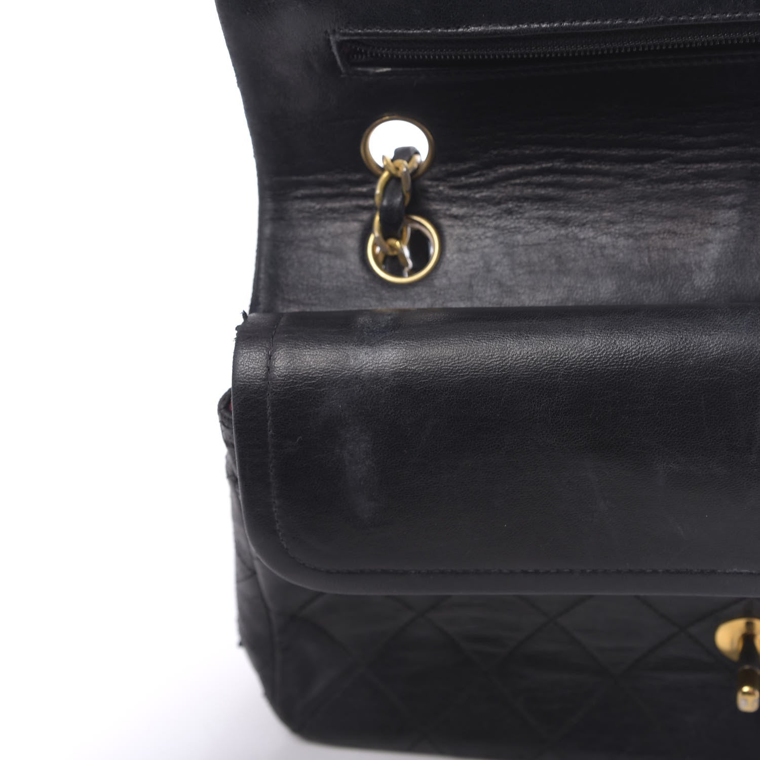 Chanel Lambskin Quilted Medium Double Flap Black 10 of 17