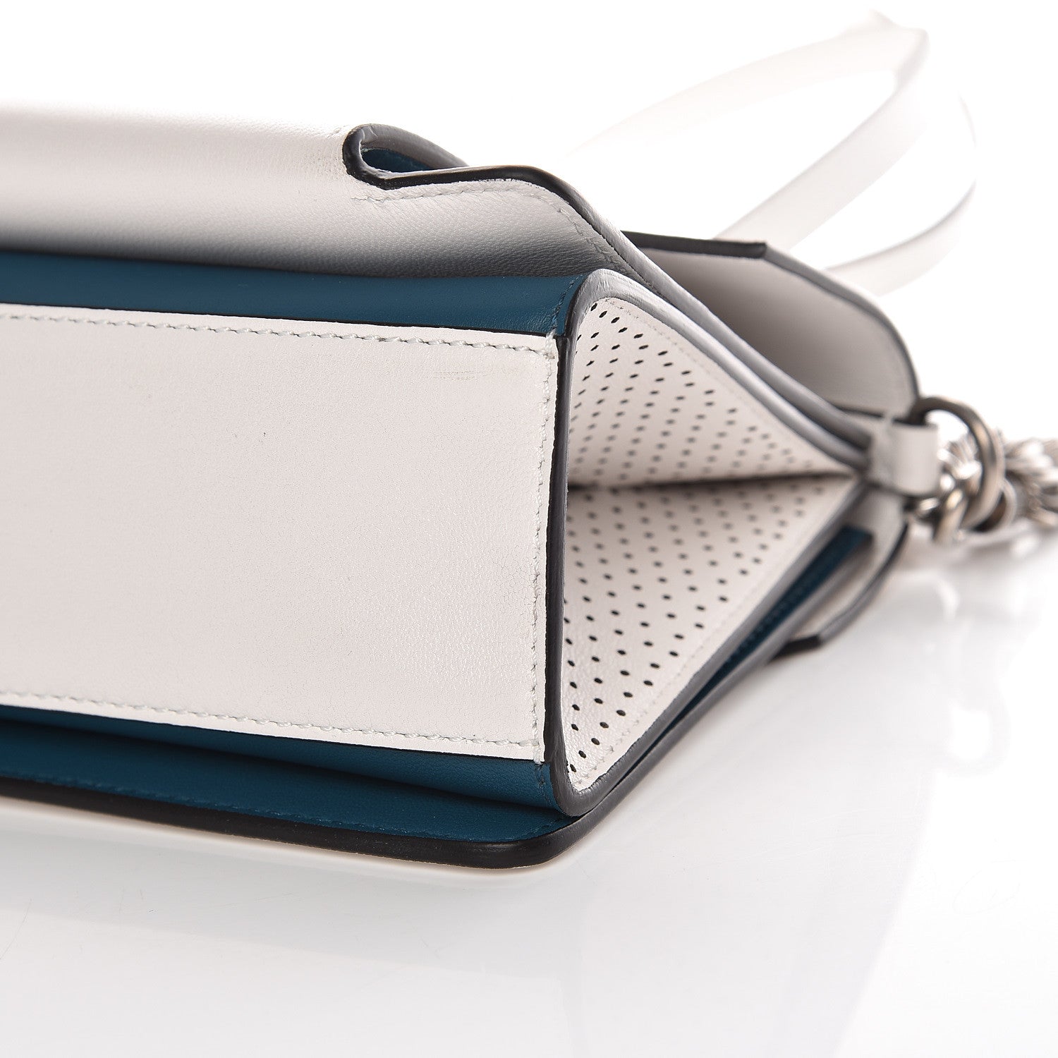 Givenchy Lambskin Perforated Small GV3 Shoulder Bag White 9 of 9