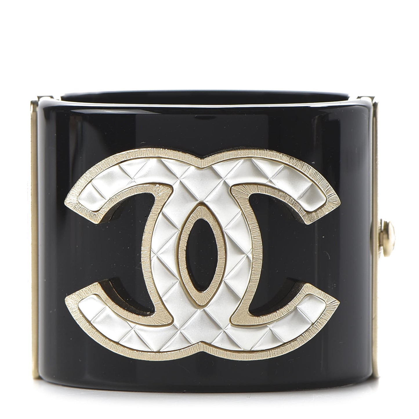 Resin Quilted CC Cuff Black Gold
