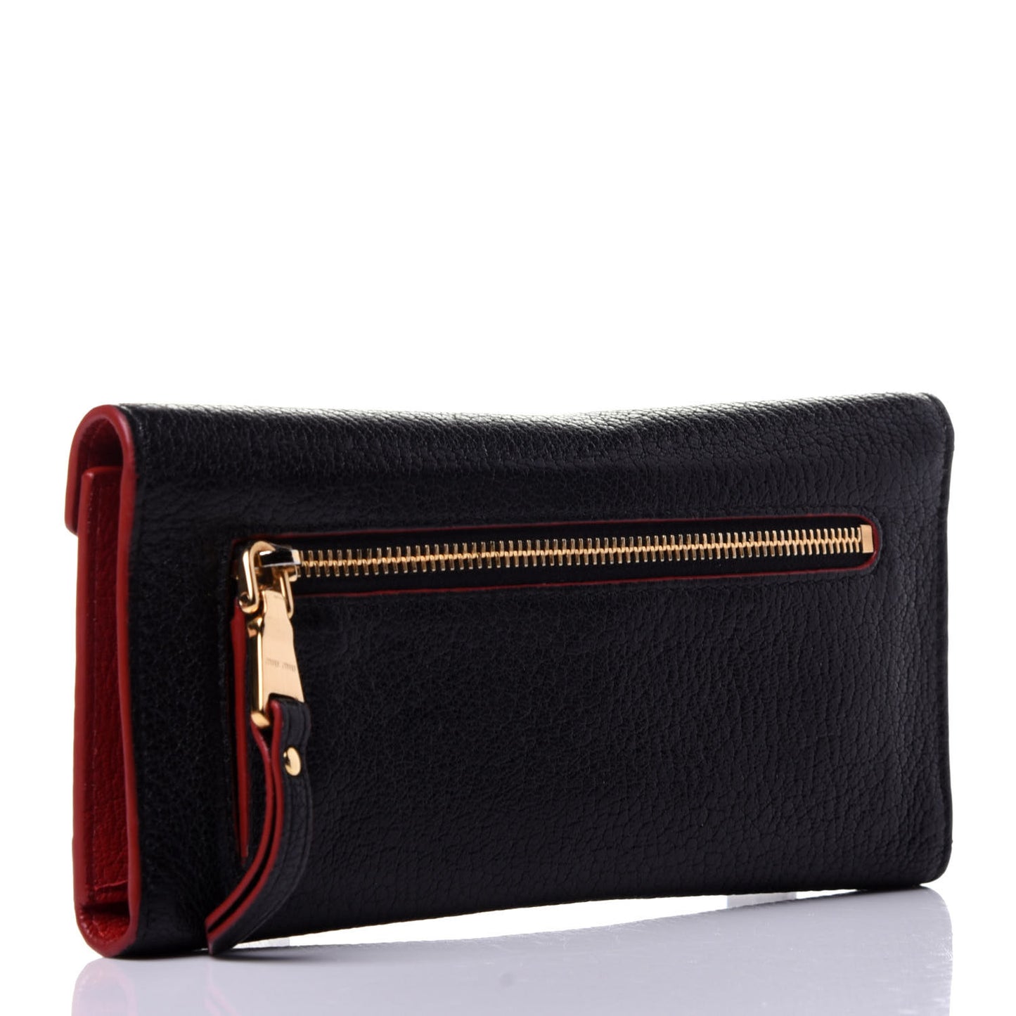 Goatskin Madras Love Envelope Wallet Black
