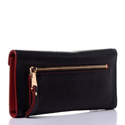Miu Miu Goatskin Madras Love Envelope Wallet Black 3 of 9