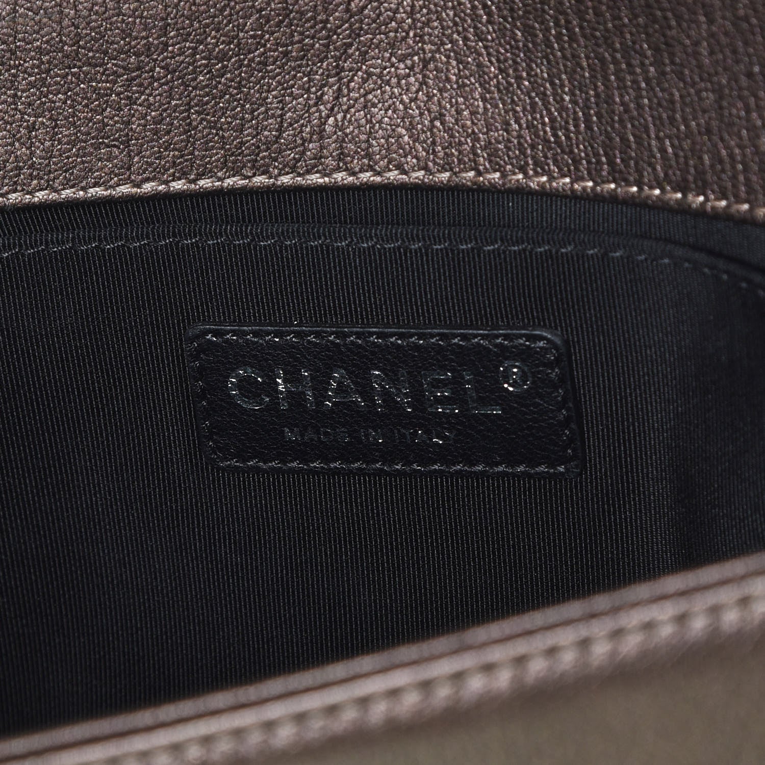 Chanel Iridescent Goatskin Quilted Medium Boy Flap Dark Gold 8 of 9