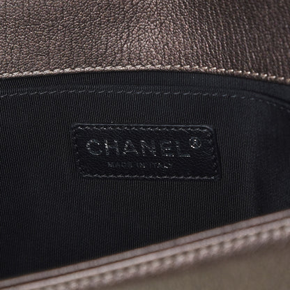 Chanel Iridescent Goatskin Quilted Medium Boy Flap Dark Gold 8 of 9