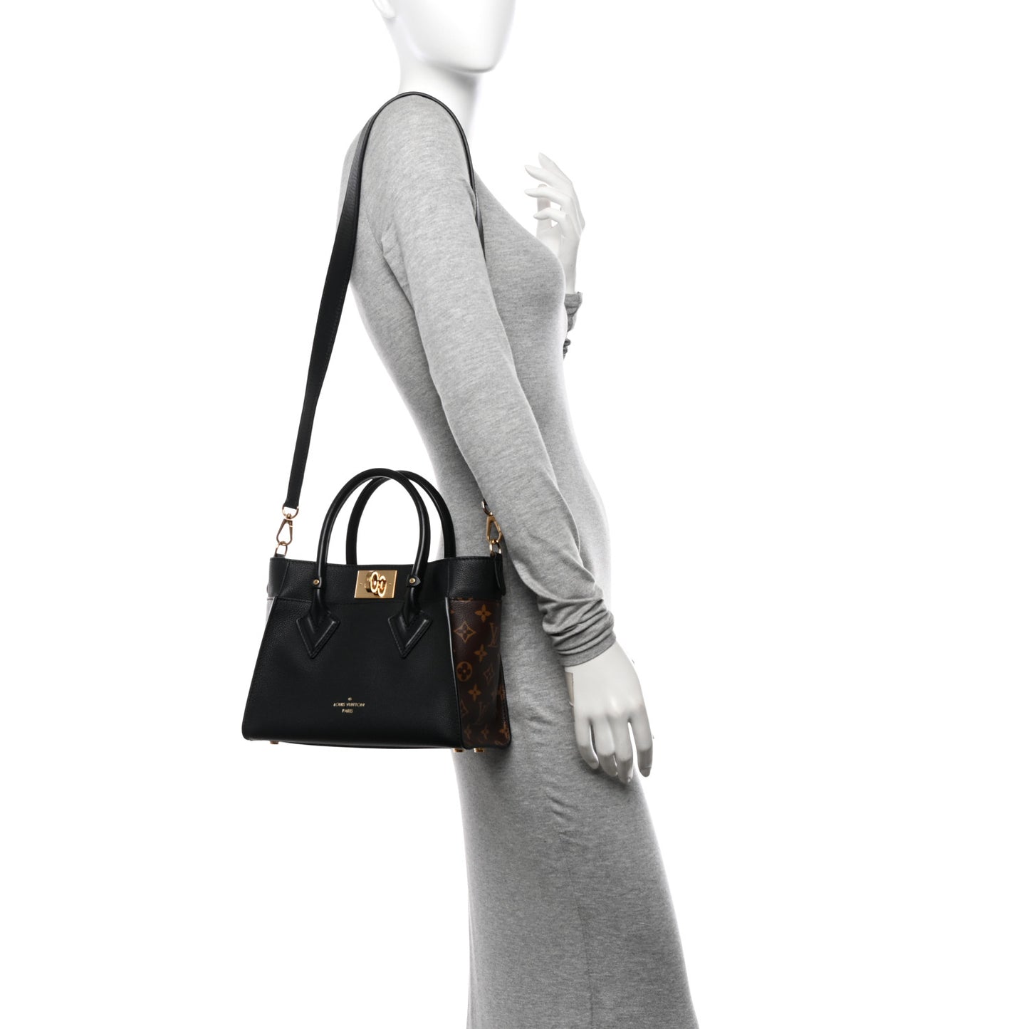 Calfskin Monogram On My Side PM Black