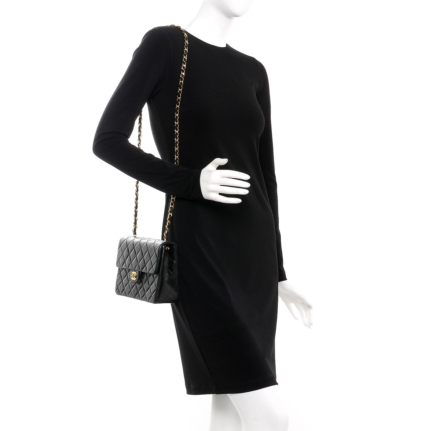 Lambskin Quilted Small Single Flap Black