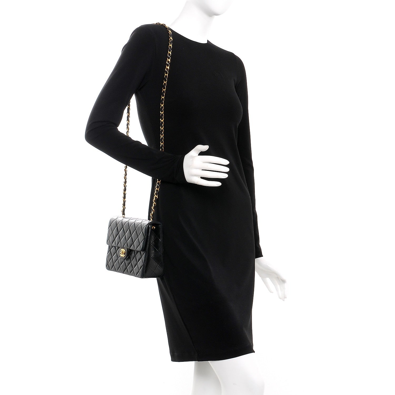 Chanel Lambskin Quilted Small Single Flap Black 2 of 8