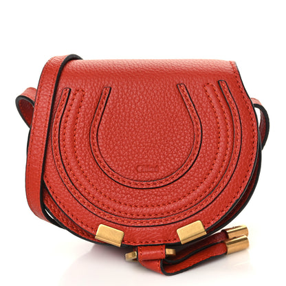 Chloe Calfskin Nano Marcie Saddle Bag Red Ochre 1 of 8