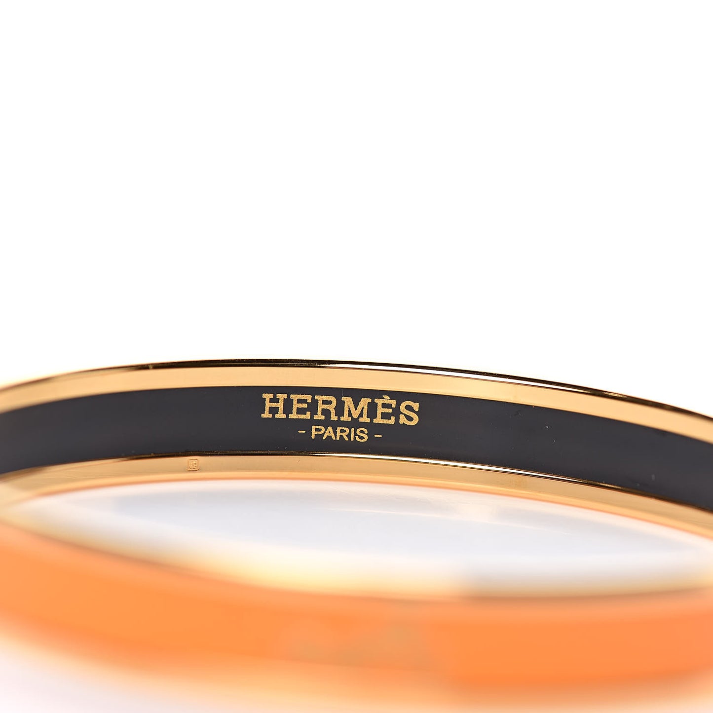 Enamel Printed Narrow Caleche Bracelet 70 Orange