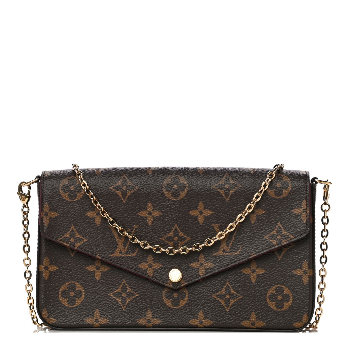 Monogram Pochette Felicie Chain Wallet Fuchsia