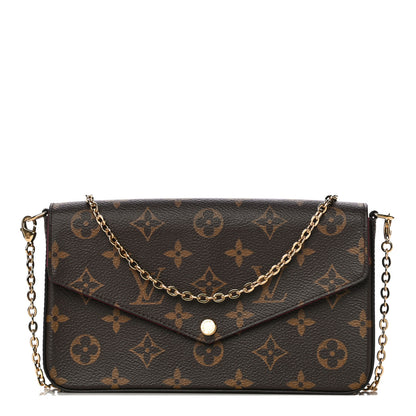 Louis Vuitton Monogram Pochette Felicie Chain Wallet Fuchsia 3 of 14