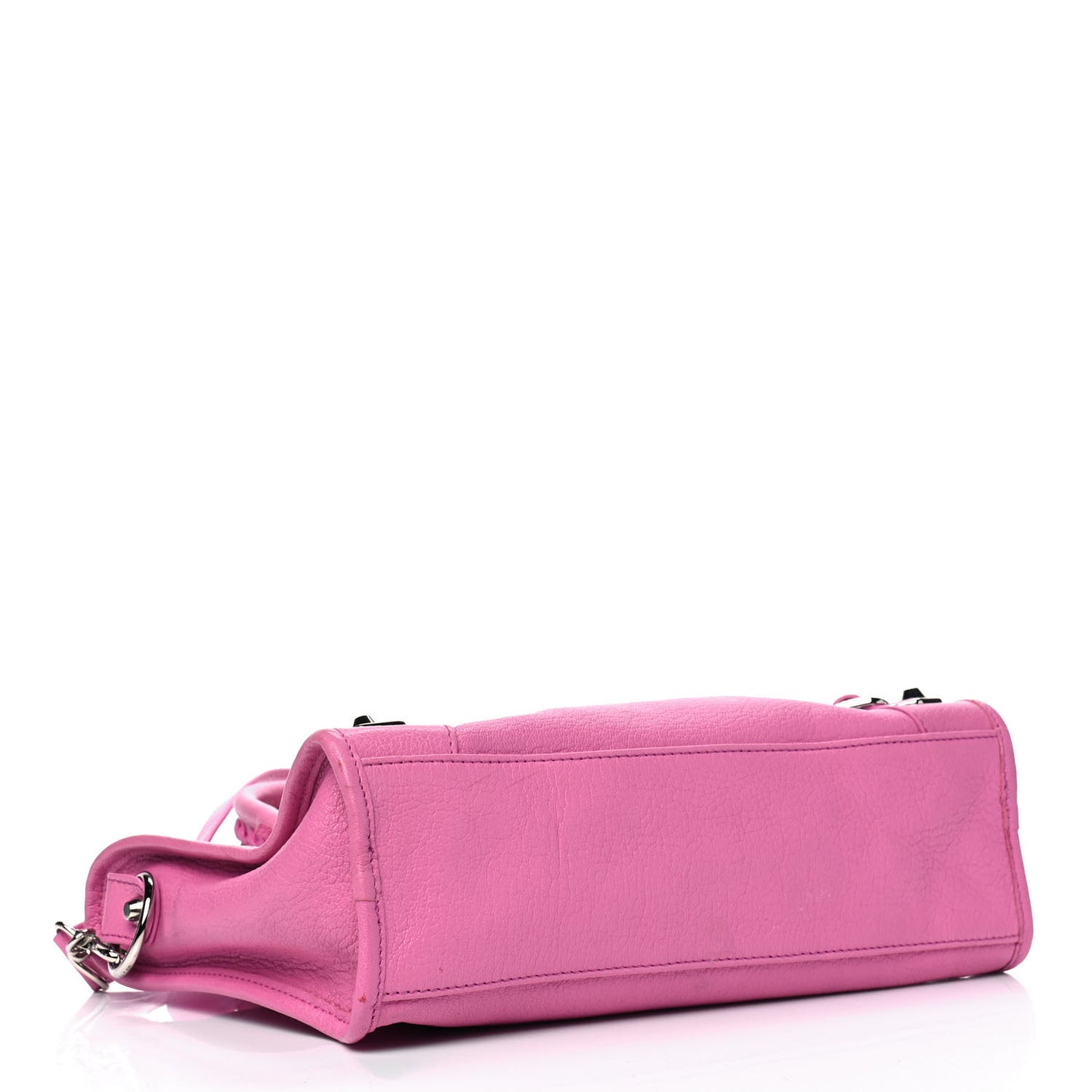 Chevre Silver Metallic Edge Hardware S City Pink