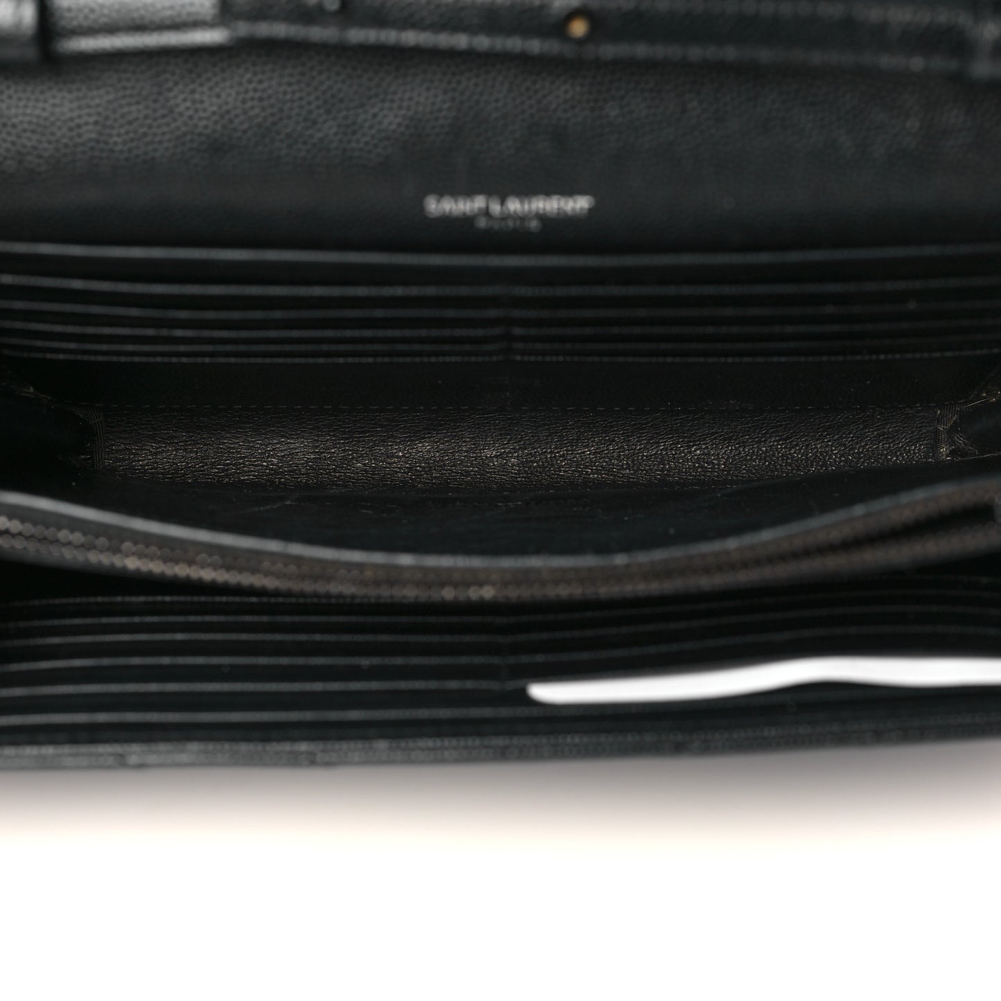 Grain De Poudre Matelasse Chevron Monogram Chain Wallet Black
