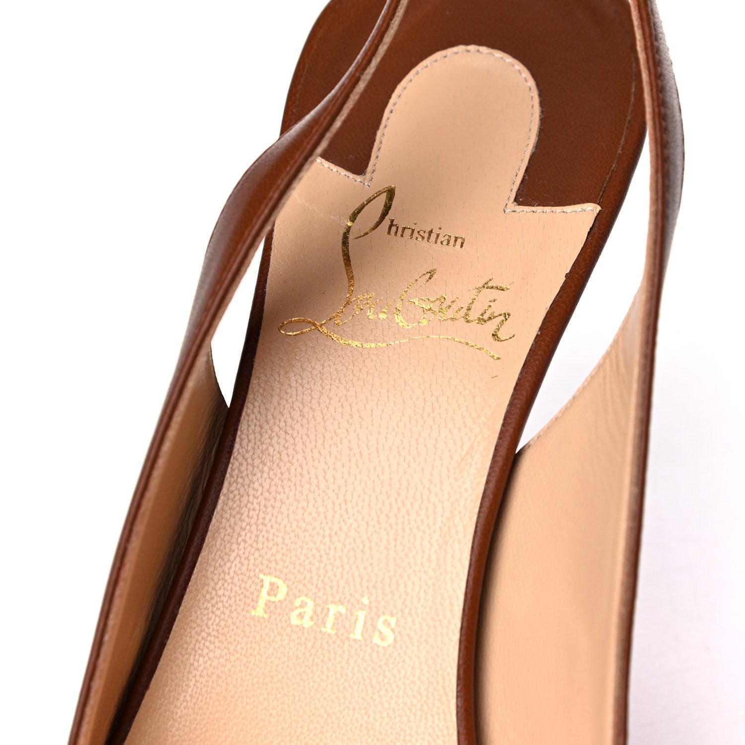 Christian Louboutin Nappa Clare Sling 80 Pumps 38 Cuoio 7 of 10